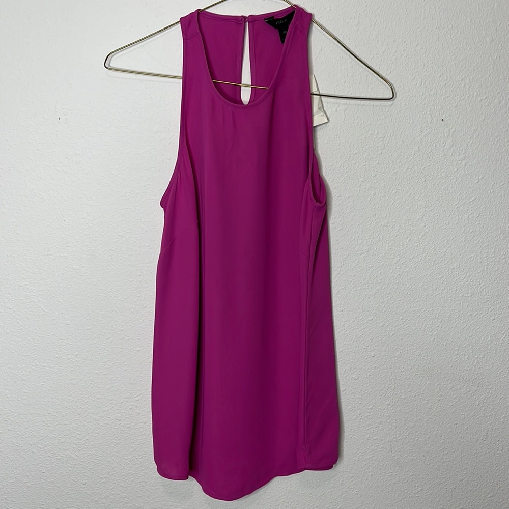 J. Crew size 00. Fuchsia sleeveless top with keyhole button in back.Extra button